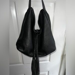 Black leather Rebecca Minkoff Shoulder Bag with tassles